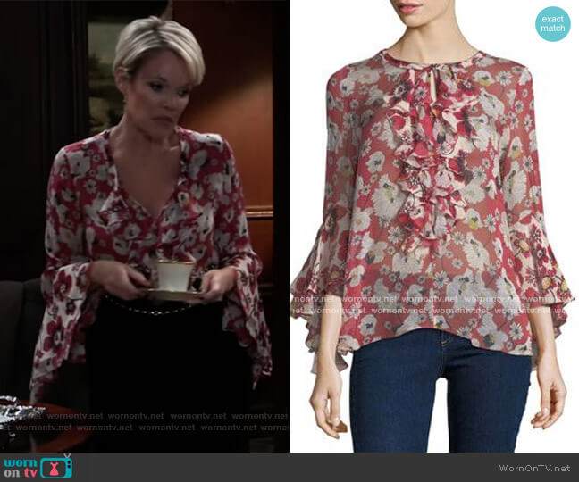 Kobi Halperin Agatha Blouse worn by Ava Jerome (Maura West) on General Hospital
