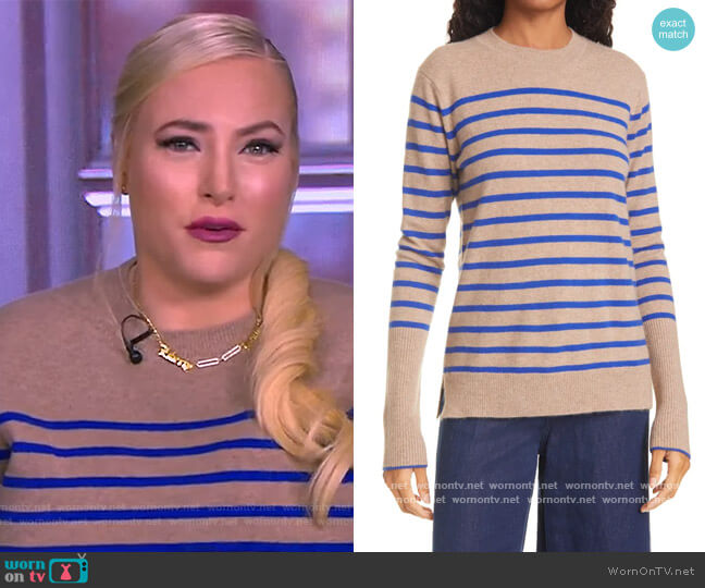 La Ligne AAA Lean Lines striped cashmere sweater worn by Meghan McCain on The View