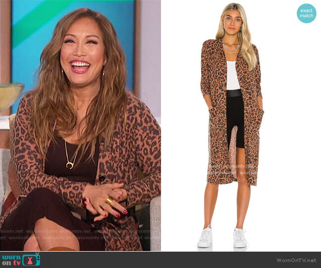 LNA Brushed Dean Cardigan worn by Carrie Inaba on The Talk