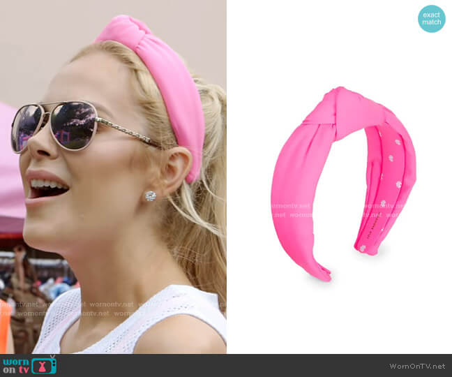 Lele Sadoughi Neoprene Knot Headband worn by Kameron Westcott on The Real Housewives of Dallas
