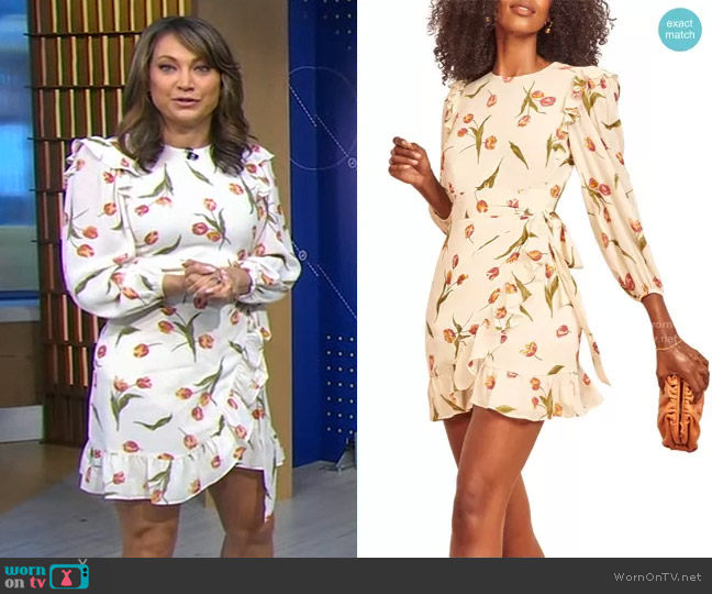 Reformation Long Sleeve Minidress worn by Ginger Zee on Good Morning America