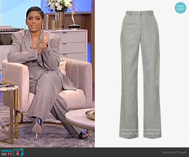 Magda Butrym Wide high-rise stretch-wool and cashmere-blend trousers worn by Tamron Hall on Tamron Hall Show