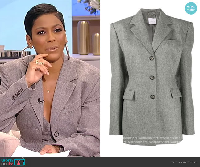 Magda Butrym Tie Back Fine Knit Blazer worn by Tamron Hall on Tamron Hall Show