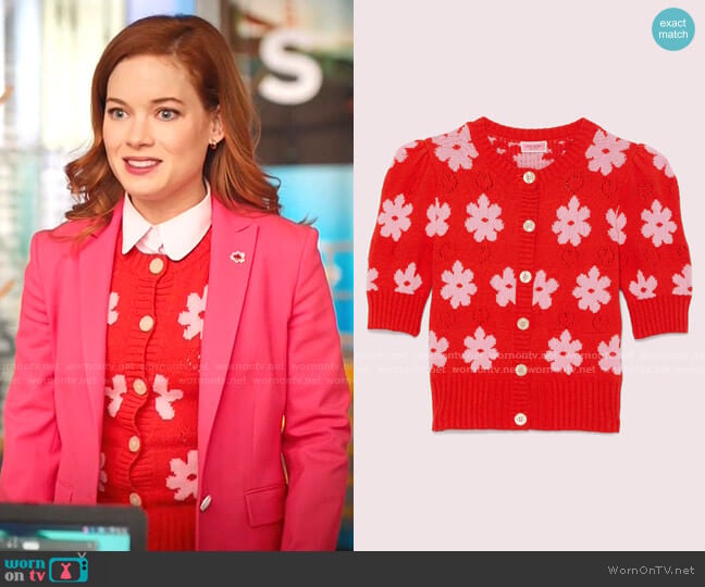 Kate Spade Marker Floral Cardigan worn by Zoey Clarke (Jane Levy) on Zoeys Extraordinary Playlist