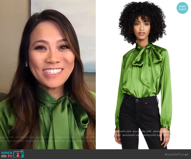 Michelle Mason Tie Neck Blouse