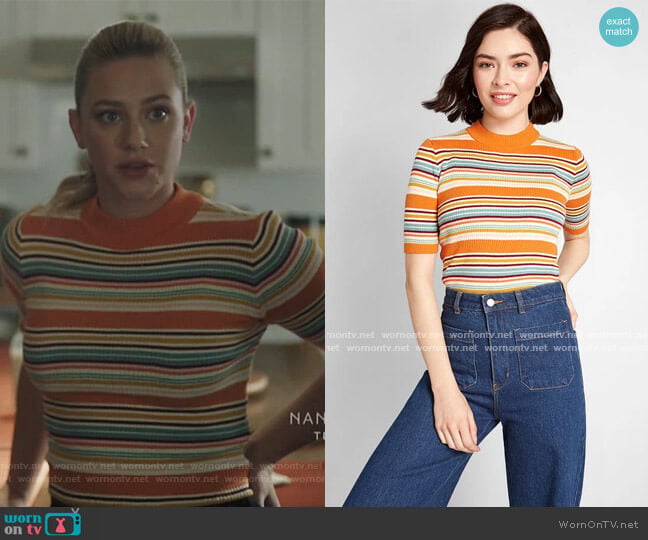 Mod Cloth Truly Groovy Pullover Sweater worn by Betty Cooper (Lili Reinhart) on Riverdale
