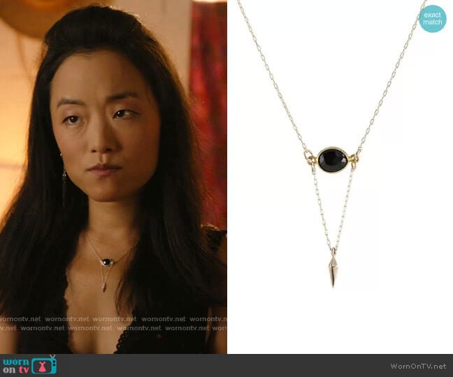 Peggy Li Onyx Point Necklace worn by Janet (Andrea Bang) on Kims Convenience