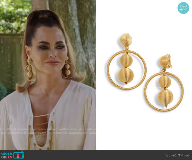 Oscar de la Renta Double Ball Hoop Earrings worn by D’Andra Simmons on The Real Housewives of Dallas