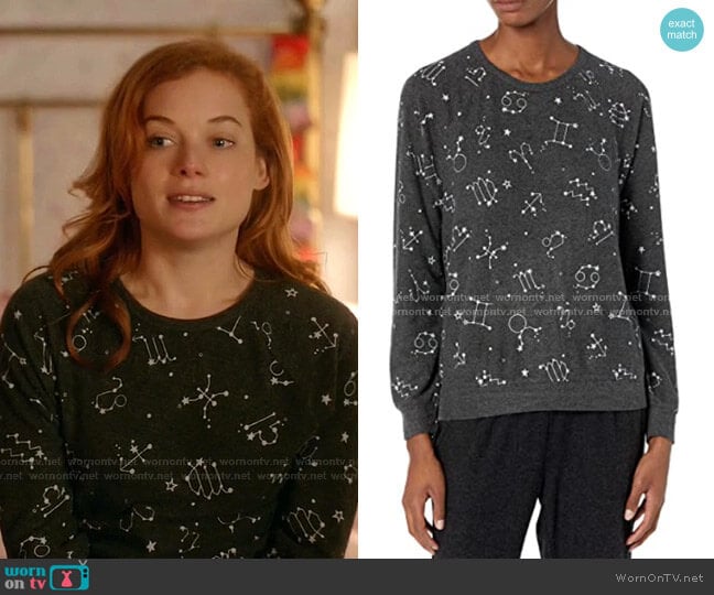 PJ Salvage What's Your Sign Long Sleeve Top worn by Zoey Clarke (Jane Levy) on Zoeys Extraordinary Playlist
