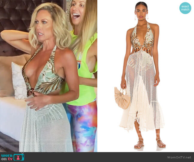 PatBo Palmeira Netted Beach Dress worn by Braunwyn Windham-Burke on The Real Housewives of Orange County