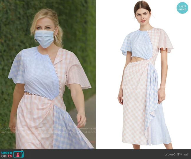 Prabal Gurung Gingham w/ CascAde and Cutout Detail worn by Stephanie Hollman on The Real Housewives of Dallas
