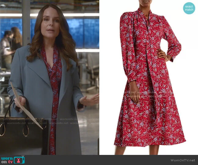 See by Chloe Printed Tie Neck Midi Dress worn by Isabella Colón (Yara Martinez) on Bull