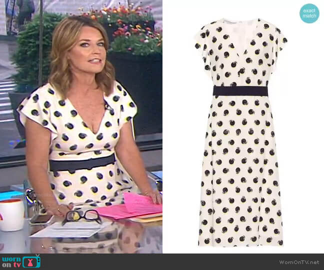Stella McCartney Reese Printed Cilk crepe de chine Midi Dress worn by Savannah Guthrie on Today