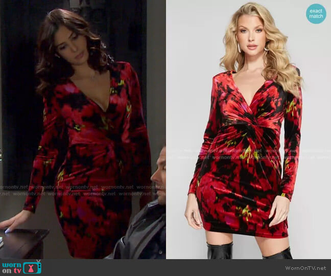 Guess Rhapsody Velour Dress worn by Gabi Hernandez (Camila Banus) on Days of our Lives