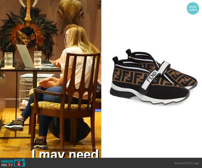 Fendi Rockoko Knit Sneaker worn by Stephanie Hollman on The Real Housewives of Dallas