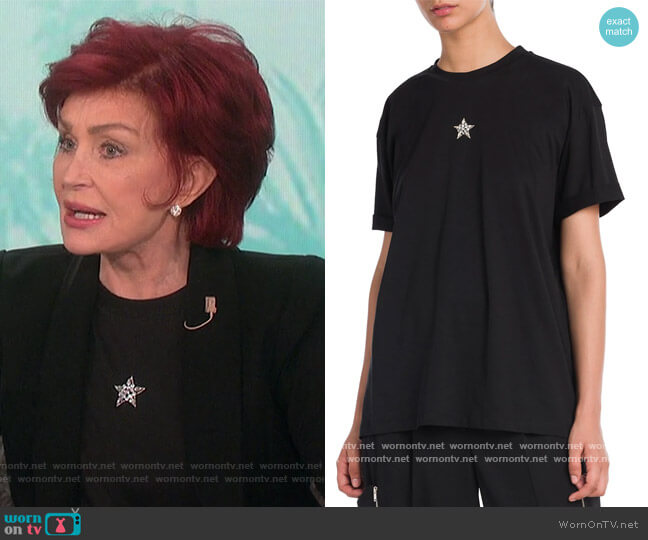 Stella McCartney Mini Crystal Star Cotton Tee worn by Sharon Osbourne on The Talk