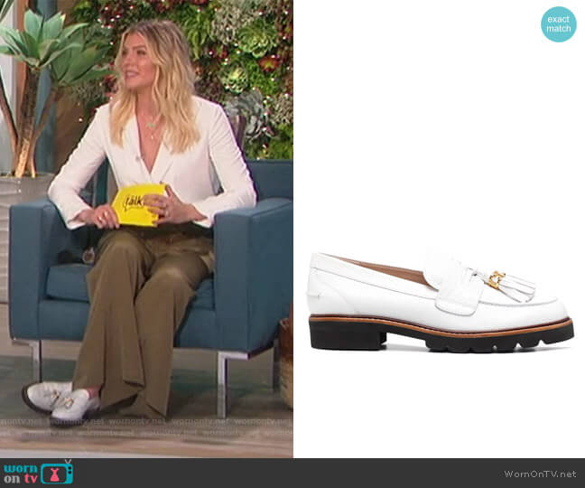 Stuart Weitzman Signature tassel detail loafers worn by Amanda Kloots on The Talk