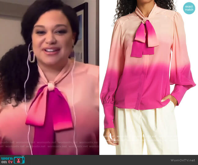 Tanya Taylor Susan Dip Die Long Sleeve Blouse