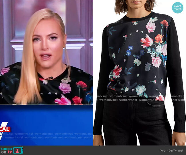 Ted Baker Sandalwood Floral Print Sweater worn by Meghan McCain on The View