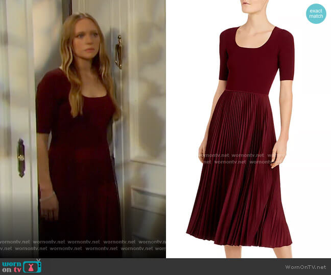 Theory Pleated Midi Dress worn by Abigail Deveraux (Marci Miller) on Days of our Lives