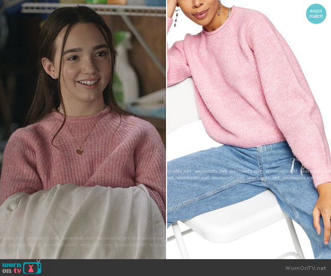 Topshop Crop Crewneck Sweater worn by Grace (Ruby Jay) on The Unicorn