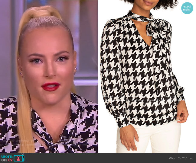Trina Turk Demming Houndstooth Top worn by Meghan McCain on The View