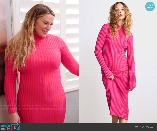 Zara Two Tone Knit Dress worn by Heather Gay on The Real Housewives of Salt Lake City