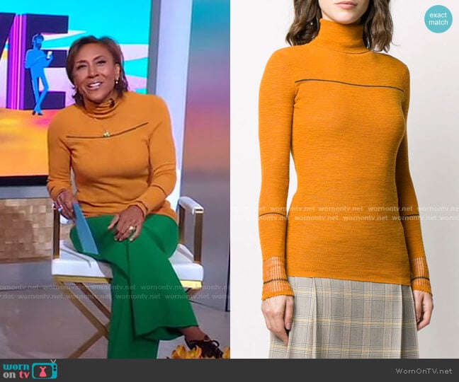 Victoria Beckham Turtle-Neck Jumper worn by Robin Roberts on Good Morning America