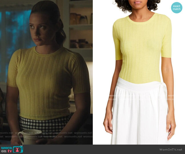 Vince Elbow Sleeve Cashmere Pullover worn by Betty Cooper (Lili Reinhart) on Riverdale