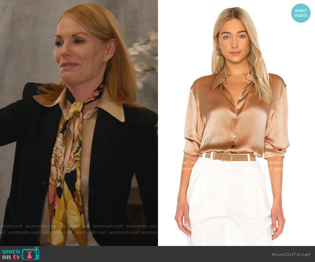 Vince Shaped Collar Blouse worn by Lisa Benner (Marg Helgenberger) on All Rise