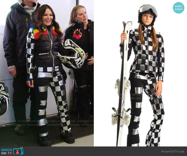 Rossignol x Jcc Wari Metallic Check Soft Shell Ski Jacket worn by Lisa Barlow on The Real Housewives of Salt Lake City