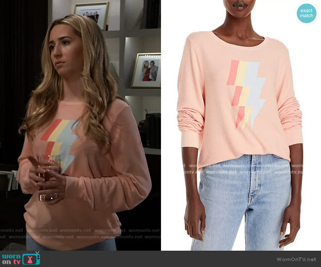Wildfox Lightweight Graphic Sweatshirt worn by Josslyn Jacks (Eden McCoy) on General Hospital