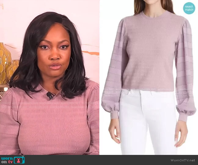 Club Monaco Woven Sleeve Sweater worn by Garcelle Beauvais on The Real