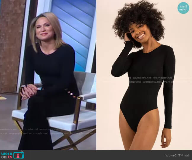 Giapenta Wynwood Crew Neck Bodysuit worn by Amy Robach on Good Morning America