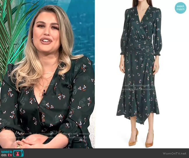 Veronica Beard Yasmeen Long Sleeve Midi Dress worn by Carissa Loethen Culiner on E! News