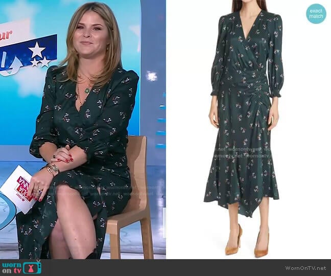 Veronica Beard Yasmeen Long Sleeve Midi Dress worn by Jenna Bush Hager on Today