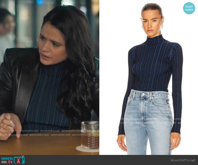 Acne Studios Katina Top in Midnight Blue worn by Mel Vera (Melonie Diaz) on Charmed