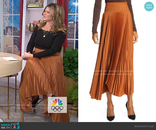 A.L.C. Demi Pleated Skirt worn by Jenna Bush Hager on Today