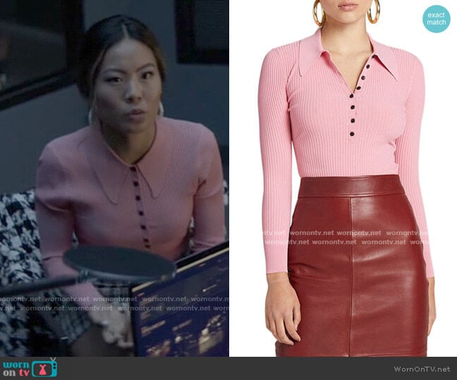 A.L.C. Lance Polo Top worn by Mary Hamilton (Nicole Kang) on Batwoman
