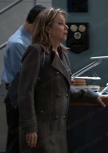 Alexis’s long herringbone coat on General Hospital