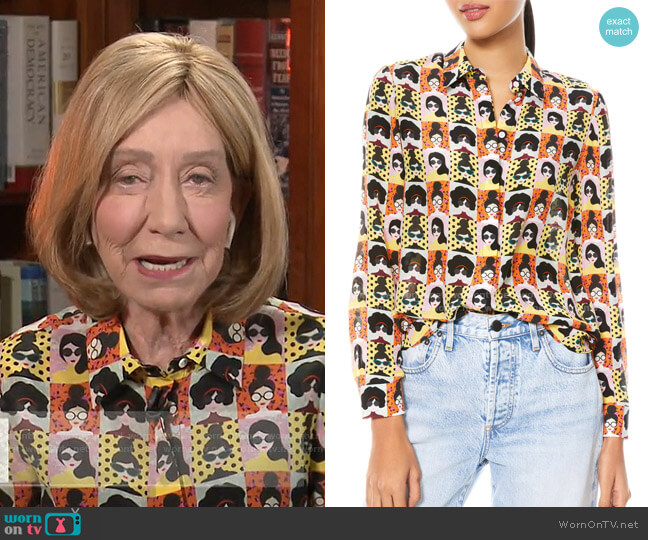 Alice + Olivia Willa Stace Face Silk Blouse
