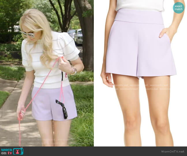 Alice + Olivia Donald High Waist Flared Shorts worn by Kameron Westcott on The Real Housewives of Dallas