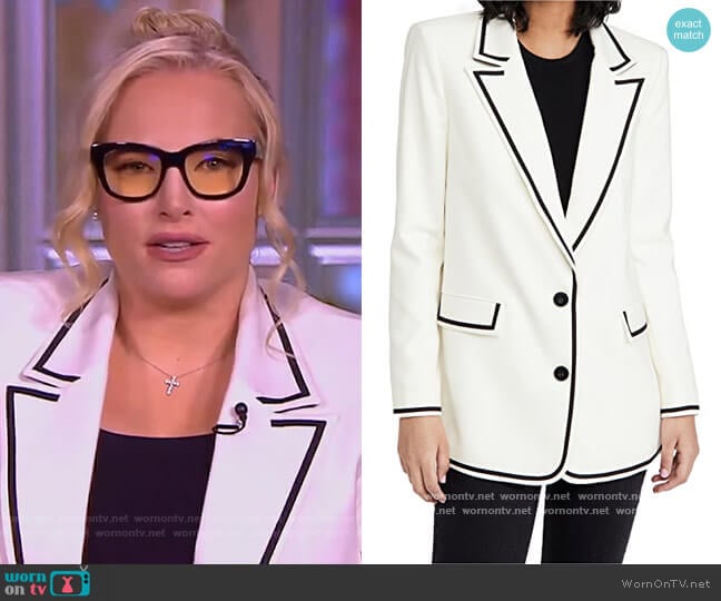 Alice + Olivia Elna Long Blazer worn by Meghan McCain on The View