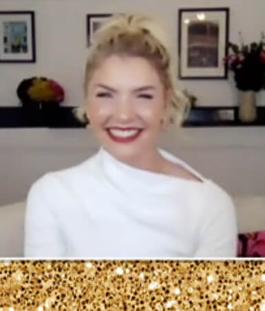 Amanda’s white asymmetric neckline dress on The Talk