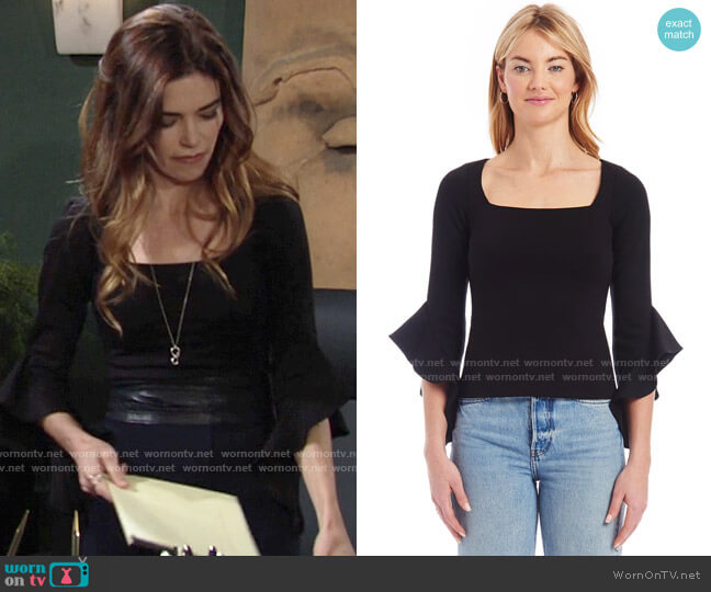 Amanda Uprichard Frances Top worn by Victoria Newman (Amelia Heinle) on The Young and the Restless