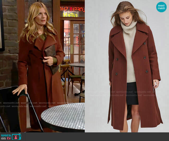 Andrew Marc Alva Coat in Auburn worn by Phyllis Summers (Michelle Stafford) on The Young and the Restless