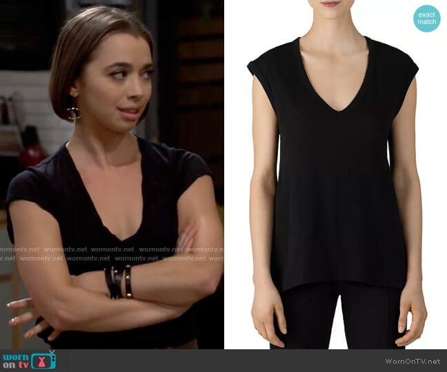 ATM Anthony Thomas Melillo Vintage Jersey Cap Sleeve Tee worn by Celia (Emma Caymares) on Call Your Mother