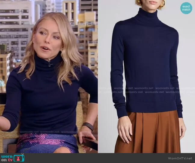 Ralph Lauren Cashmere Turtleneck Sweater worn by Kelly Ripa on Live with Kelly and Mark