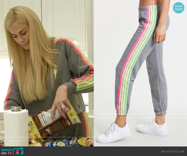 Aviator Nation 5-Stripe Sweatpants worn by Kameron Westcott on The Real Housewives of Dallas