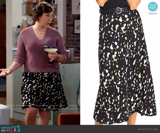 ba&sh Tomy Skirt worn by Kat Silver (Mayim Bialik) on Call Me Kat